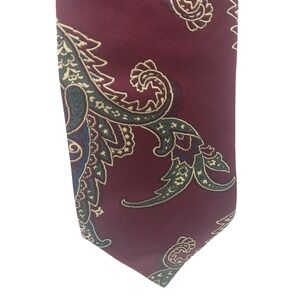 Italian 100% Silk Tie Handmade Multi Color / Burgundy 58" x‎ 3.5"